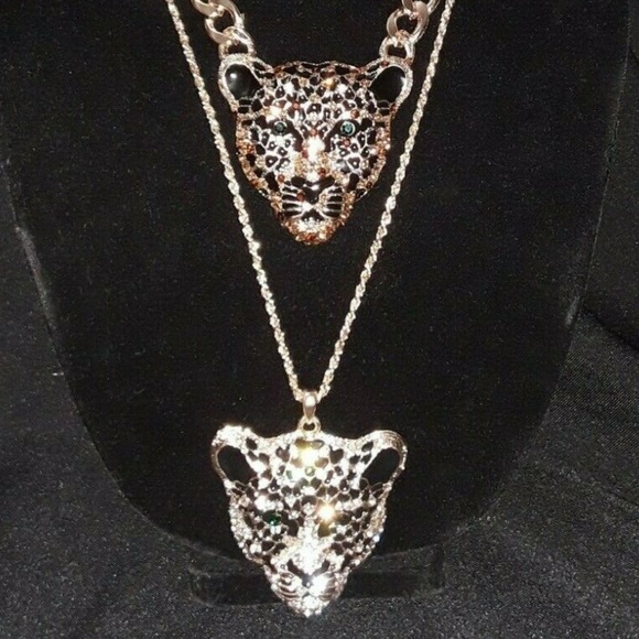 NATASHA Jewelry - Natasha Black Jaguar Leopard Crystal Necklace